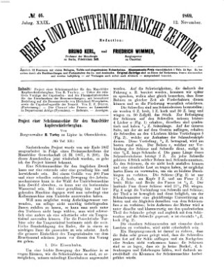 Berg- und hüttenmännische Zeitung Freitag 12. November 1869