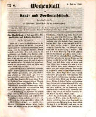 Wochenblatt für Land- und Forstwirthschaft Samstag 9. Februar 1850