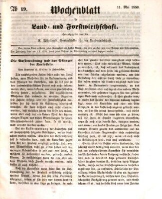 Wochenblatt für Land- und Forstwirthschaft Samstag 11. Mai 1850