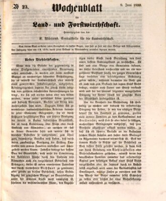 Wochenblatt für Land- und Forstwirthschaft Samstag 8. Juni 1850