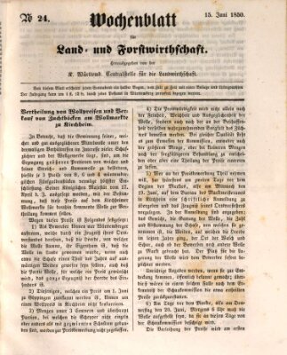 Wochenblatt für Land- und Forstwirthschaft Samstag 15. Juni 1850