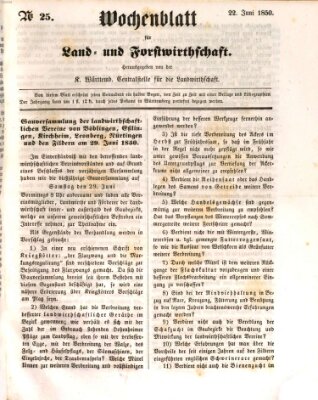 Wochenblatt für Land- und Forstwirthschaft Samstag 22. Juni 1850