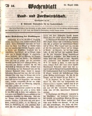 Wochenblatt für Land- und Forstwirthschaft Samstag 24. August 1850