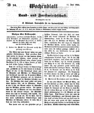 Wochenblatt für Land- und Forstwirthschaft Samstag 11. Juni 1853