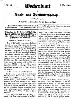 Wochenblatt für Land- und Forstwirthschaft Samstag 6. Mai 1854