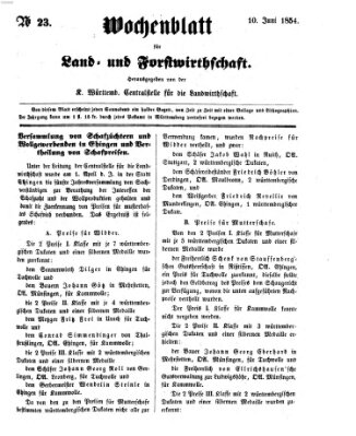 Wochenblatt für Land- und Forstwirthschaft Samstag 10. Juni 1854