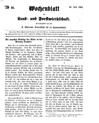 Wochenblatt für Land- und Forstwirthschaft Samstag 24. Juni 1854