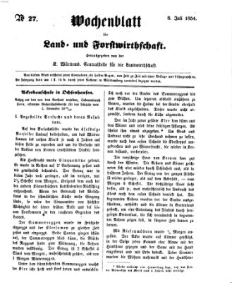 Wochenblatt für Land- und Forstwirthschaft Samstag 8. Juli 1854