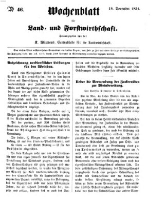 Wochenblatt für Land- und Forstwirthschaft Samstag 18. November 1854