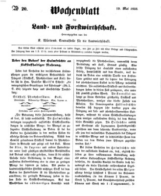 Wochenblatt für Land- und Forstwirthschaft Samstag 19. Mai 1855