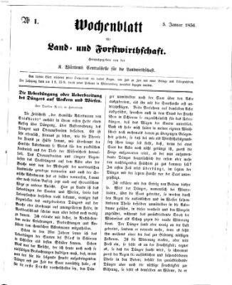 Wochenblatt für Land- und Forstwirthschaft Samstag 5. Januar 1856