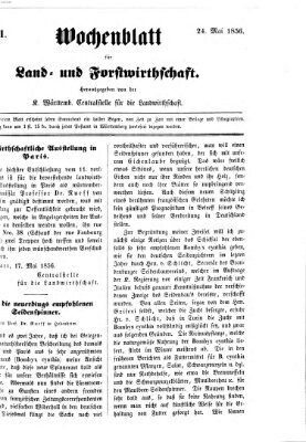 Wochenblatt für Land- und Forstwirthschaft Samstag 24. Mai 1856