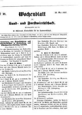 Wochenblatt für Land- und Forstwirthschaft Samstag 23. Mai 1857