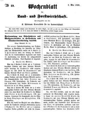 Wochenblatt für Land- und Forstwirthschaft Samstag 8. Mai 1858