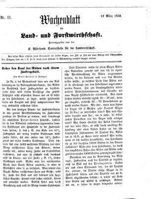 Wochenblatt für Land- und Forstwirthschaft Samstag 12. März 1859