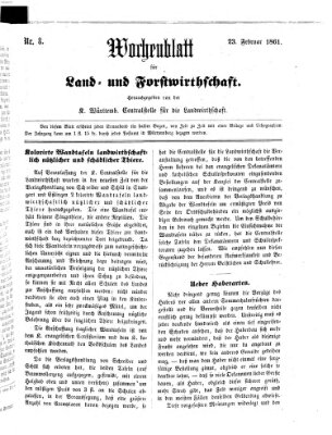 Wochenblatt für Land- und Forstwirthschaft Samstag 23. Februar 1861