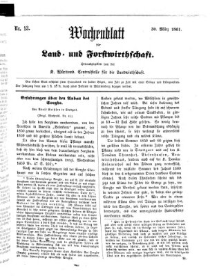 Wochenblatt für Land- und Forstwirthschaft Samstag 30. März 1861