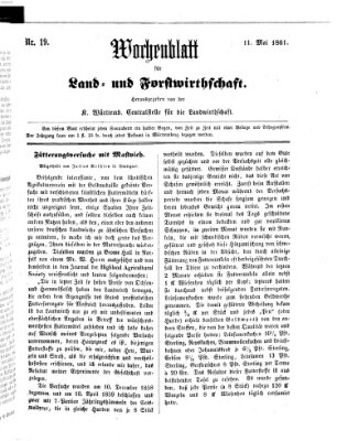 Wochenblatt für Land- und Forstwirthschaft Samstag 11. Mai 1861