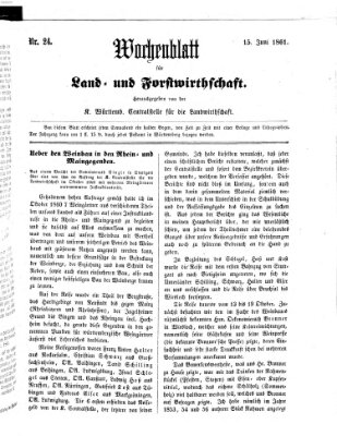 Wochenblatt für Land- und Forstwirthschaft Samstag 15. Juni 1861