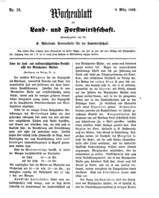 Wochenblatt für Land- und Forstwirthschaft Samstag 8. März 1862