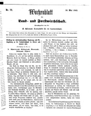 Wochenblatt für Land- und Forstwirthschaft Samstag 30. Mai 1863