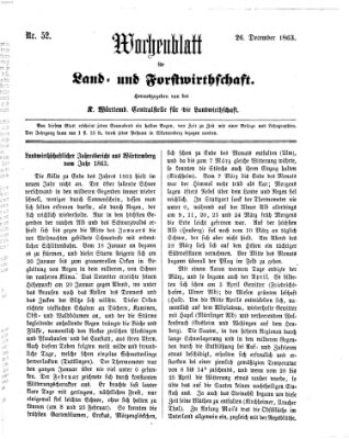 Wochenblatt für Land- und Forstwirthschaft Samstag 26. Dezember 1863