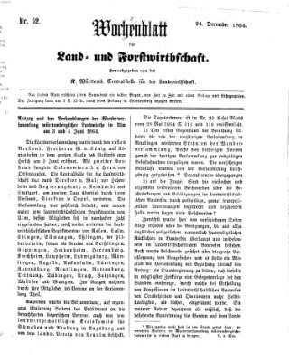 Wochenblatt für Land- und Forstwirthschaft Donnerstag 24. Dezember 1863