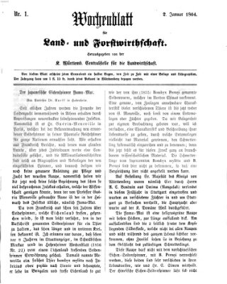 Wochenblatt für Land- und Forstwirthschaft Samstag 2. Januar 1864