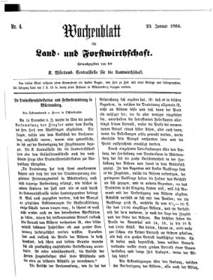 Wochenblatt für Land- und Forstwirthschaft Samstag 23. Januar 1864