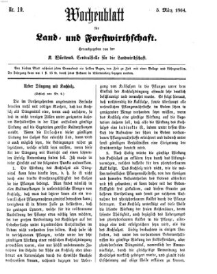 Wochenblatt für Land- und Forstwirthschaft Samstag 5. März 1864