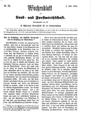 Wochenblatt für Land- und Forstwirthschaft Samstag 4. Juni 1864