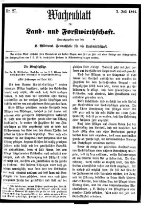 Wochenblatt für Land- und Forstwirthschaft Samstag 2. Juli 1864