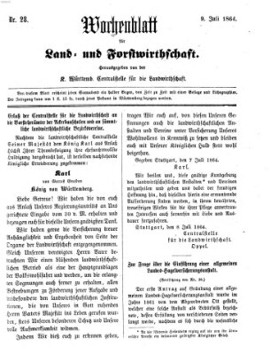 Wochenblatt für Land- und Forstwirthschaft Samstag 9. Juli 1864