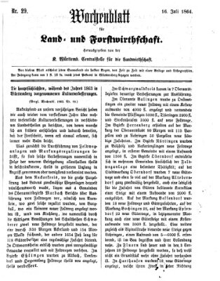 Wochenblatt für Land- und Forstwirthschaft Samstag 16. Juli 1864