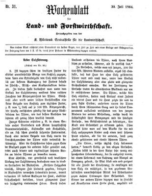 Wochenblatt für Land- und Forstwirthschaft Samstag 30. Juli 1864