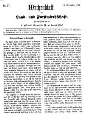 Wochenblatt für Land- und Forstwirthschaft Samstag 10. September 1864