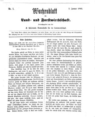 Wochenblatt für Land- und Forstwirthschaft Samstag 7. Januar 1865