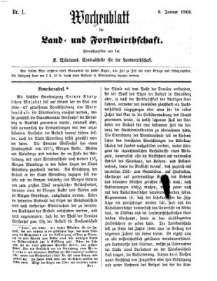 Wochenblatt für Land- und Forstwirthschaft Samstag 6. Januar 1866