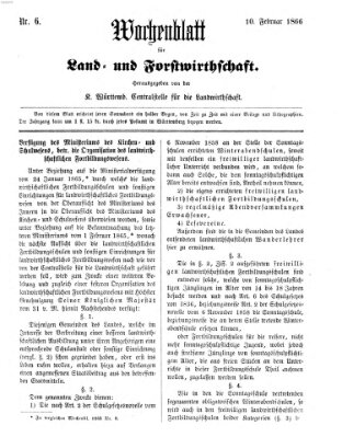 Wochenblatt für Land- und Forstwirthschaft Samstag 10. Februar 1866