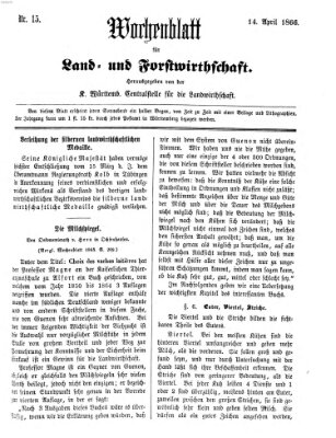 Wochenblatt für Land- und Forstwirthschaft Samstag 14. April 1866