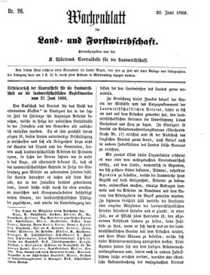 Wochenblatt für Land- und Forstwirthschaft Samstag 30. Juni 1866