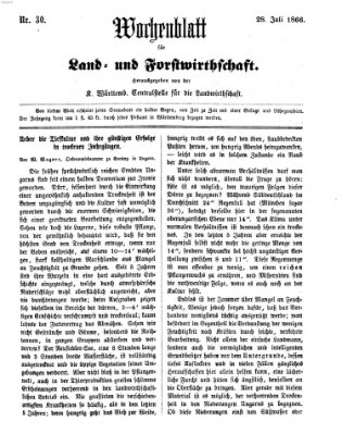 Wochenblatt für Land- und Forstwirthschaft Samstag 28. Juli 1866