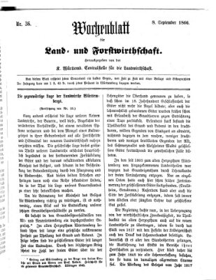 Wochenblatt für Land- und Forstwirthschaft Samstag 8. September 1866