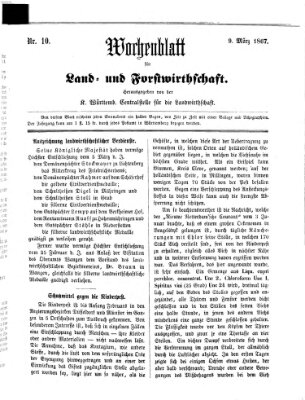 Wochenblatt für Land- und Forstwirthschaft Samstag 9. März 1867