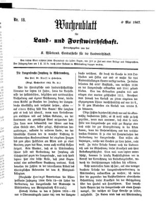 Wochenblatt für Land- und Forstwirthschaft Samstag 4. Mai 1867