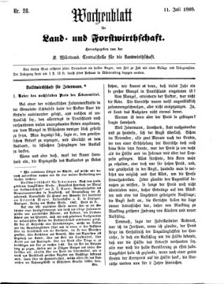 Wochenblatt für Land- und Forstwirthschaft Samstag 11. Juli 1868