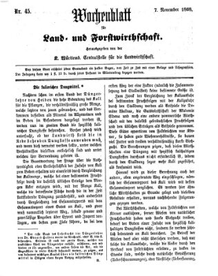 Wochenblatt für Land- und Forstwirthschaft Samstag 7. November 1868