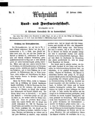 Wochenblatt für Land- und Forstwirthschaft Samstag 27. Februar 1869