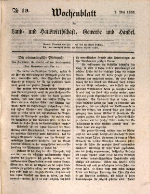 Wochenblatt für Land- und Hauswirthschaft, Gewerbe und Handel (Wochenblatt für Land- und Forstwirthschaft) Samstag 7. Mai 1836