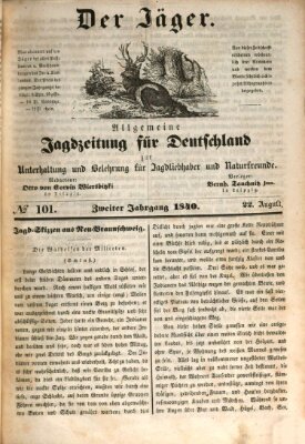 Der Jäger Samstag 22. August 1840